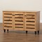 Baxton Studio Gisela Modern and Contemporary Oak Brown Finished Wood 3-Door Shoe Storage Cabinet 190-11992-ZORO - alternate 5